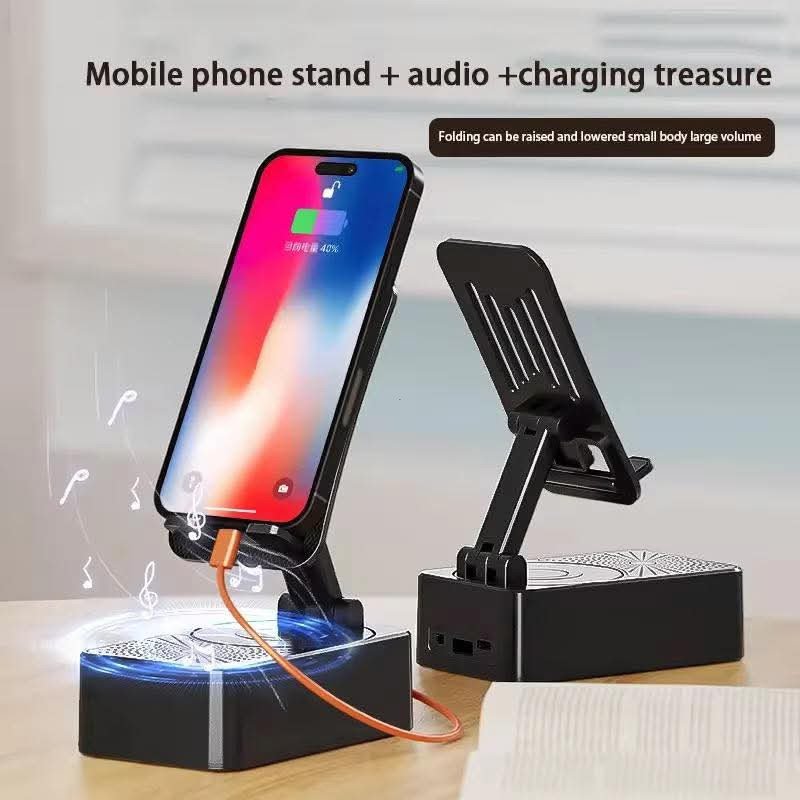 3 in 1 Bluetooth Speaker Phone Stand With Powerbank
